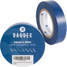 Raquex Griffband-Abschlussband für Schläger, für Tennis, Badminton, Squash, Hockey und Sport, 14 mm x 20 m, Blau