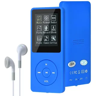 MP3-Player, MP3/MP4 digitaler Musik-Player, Lychee Upgrade, 8 GB, tragbarer HiFi-Sound, Musik-Player mit Musik/Video/Sprachaufnahme/FM-Radio/E-Book-Reader, unterstützt bis zu 64 GB (blau)