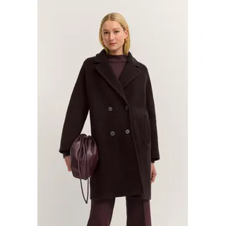 Wollmantel BUGATTI "Flexcity", Damen, Gr. 46, 690, rost, 75% Wolle, 25% Polyamid, unifarben, regular fit, normaler Saum, Mäntel Wollmantel, im Regular Fit und Oversized-Optik mit Reverskragen