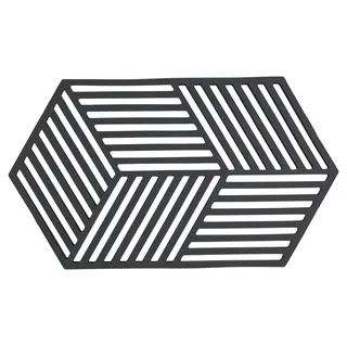 ZONE Denmark Hexagon Topfuntersetzer Hitzebeständig, Silikon Untersetzer, Praktische und Dekorative Topf-Untersetzer, Spülmaschinenfest, 24 x 14 cm, Schwarz