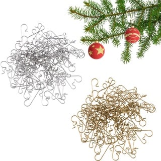 Suxgumoe Weihnachtsbaum Haken, 200 Stück S Haken Klein Ornament Baumhaken (Gold & Silber)