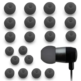 MMobiel 10 Paar Silikon Ohrstöpsel Ear Buds Set kompatibel mit Diverse Kopfhörer (Schwarz)