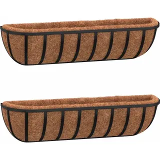 vidaXL Wand-Pflanzkörbe 61 x 19 x 16 cm Schwarz