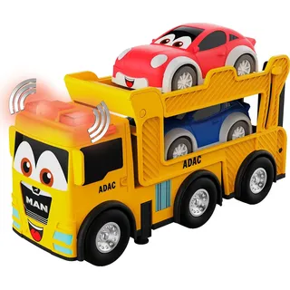Happy People "ADAC MAN Autotransporter", inklusive 2 Autos; mit Licht- und Soundeffekt, gelb,