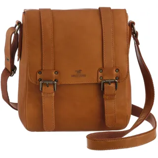 Umhängetasche MUSTANG "Gonesse", Herren, Gr. B/H/T: 23cm x 29cm x 9cm, braun (cognac), Leder, Taschen Umhängetasche, Handtasche, Citybag, Tragetasche