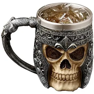 Geschenkehöhle 3D Totenkopf Tasse 0,4 l Silber