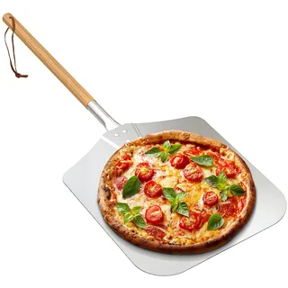 onlyfire 91 cm lang Aluminium Pizzaschieber mit Holzgriff, 30,5 cm x 35,6 cm Pizzaheber Körper, 1,5mm dick, Pizzaschaufel für jeden Outdoor oder Indoor Pizza Grill