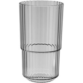 APS Trinkbecher -LINEA- Hochwertiges Tritan Kunststoff Trinkglas mit 0,5 Liter, BPA frei, stapelbar, bruchfestes Mehrweg-Glas, wiederverwendbar und spülmaschinenfest, 500 ml, french grey