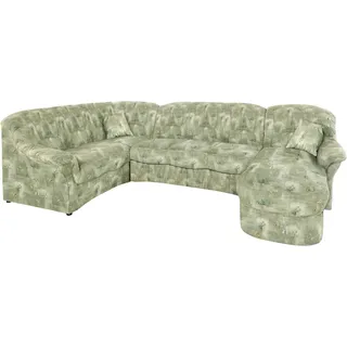 DOMO collection Wohnlandschaft »Bahia U-Form, B/T: 308/200 cm, mit Federkern, belastbar bis 140kg/Sitz« Microfaser MELROSE®, mocca, grün,