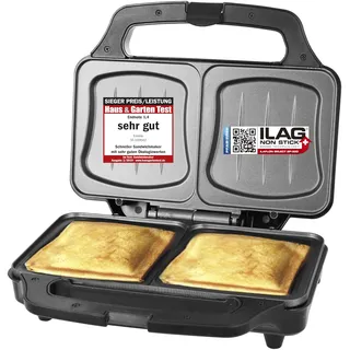 EMERIO Sandwichtoaster Toaster, Schwarz,