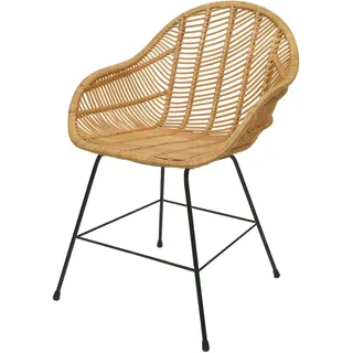 Mendler Esszimmerstuhl HWC-M28 Rattan Braun