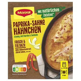 MAGGI GmbH Maggi Fix für Paprika Sahne Hähnchen, cremig mit Zwiebeln 31g)