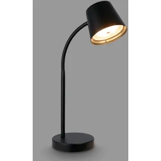 Briloner - LED Tischlampe kabellos mit Touch, schwenkbar, drehbar, Akku & Lichtquelle tauschbar, Nachttischlampe, Leselampe, Schreibtischlampe, Tischleuchte, Akku Lampe, Home Office, 38,5cm, Schwarz