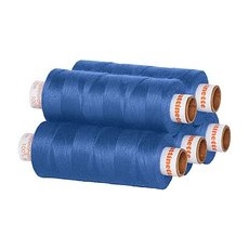 buttinette Universal-Nähgarn, Stärke: 100, 5er-Pack, blau