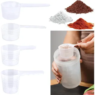 Messlöffel für Pulver und Flüssigkeiten - 4 Stück - Kunststoff - 100ml, 70ml, 50ml, 40ml