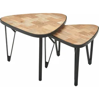 Wohnling Couchtische-Set dreieckig Massivholz akazie, 1 St.