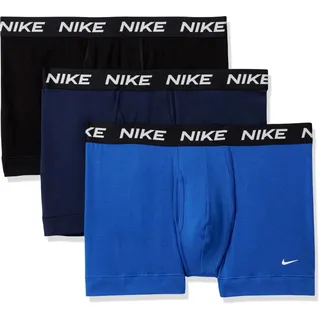 Nike Herren Ganztägige Baumwoll-Stretch-Unterhose mit Eingriff (3er-Pack), Obsidian/Game Royal/Schwarz