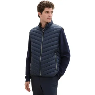 TOM TAILOR Herren 1041310 Lightweight Steppweste mit Stehkragen, 10668-Sky Captain Blue, S