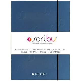 scribu Business Notizbuch mit System - Planer für Aufgaben, Projekte & Prioritäten | GTD, Eisenhower, Bullet Journal | 96 Seiten, Soft Cover | Tablet Format | Magical Blue - Singlepack
