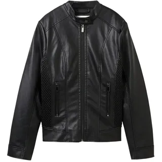 TOM TAILOR Damen Kunstleder Jacke,14482 - deep Black, M