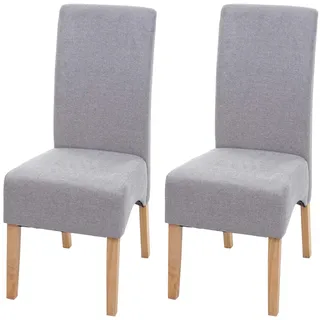 Mendler Esszimmerstuhl Latina Stoff hellgrau 2er Set