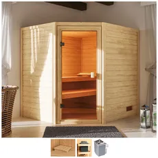 welltime Sauna »Trixi«, 4,5-kW-Ofen mit int. Steuerung, beige