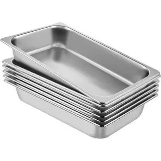 Edelstahl-Container aus 13-Liter-Robbins, 6-teilig, unbeschichtet, rechteckig, ideal für Backen, Grillen und Feiern.