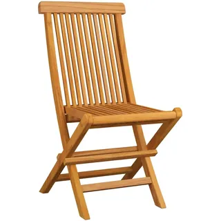 vidaXL Klappstühle mit blauen Kissen, 6-teilig, Massivholz Teakholz - Blau
