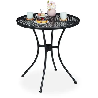 Relaxdays Gartentisch Ø 70 x 72 cm Schwarz