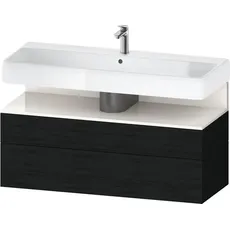 Duravit Qatego Waschtischunterbau, 1 Auszug und 1 Schublade, 1190x470x590mm, Nische Weiß Hochglanz, QA4396022, Farbe: Eiche Schwarz