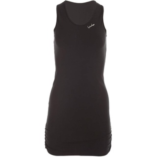 Winshape Damen Fitness Freizeit Longtop WTR15 mit seitlicher Raffung, Slim Style, schwarz, S