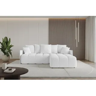 altdecor Ecksofa Ottomane rechts LONLI-L 251x189x68 Weiß Bouclé