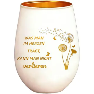PIujsym Trauergeschenk Trauerlicht mit Spruch, weiße Trauerkerze Windlicht in Weiß Gold für Trauer und Erinnerung, trauer Geschenk für Familie Freunde Beerdigung
