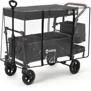 Sekey Bollerwagen Regenschutz transparent
