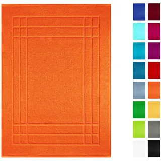 Lashuma Badeteppich 50x70 cm, Linz Badematte flauschig waschbar Orange