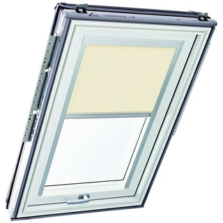 Original Roto Rollo Exclusiv ZRE für Roto Dachfenster Tageslichtrollo Führungsschiene Silber Für Roto Dachfenster der Baureihe Designo R6/R8, i8 und Classic 64/84 mit Größe 074/098 | 07/09 Farbe Beige