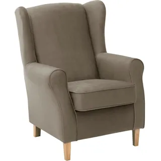 Max Winzer Ohrensessel , Hellbraun , Textil , Buche , Streifen , 77x103x86 cm , Goldenes M, Made in Europe , Wohnzimmer, Sessel, Ohrensessel