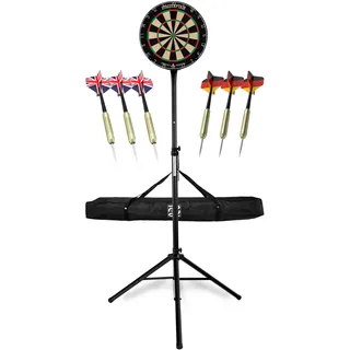 Stagecaptain DBS-1715 BullsEye Pro Dartscheibe + Ständer und Tasche Set Schwarz