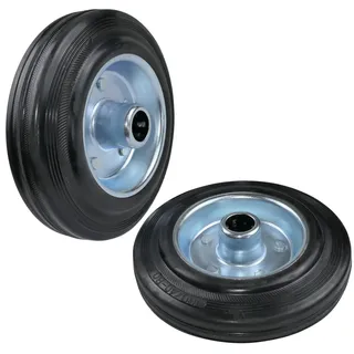 AERZETIX - C58900-2er-Set Wagenräder Ø160 mm wagenrollen mit nadellager - tragfähigkeit 130 kg - radfarbe: schwarz aus gummi - stahlfelge