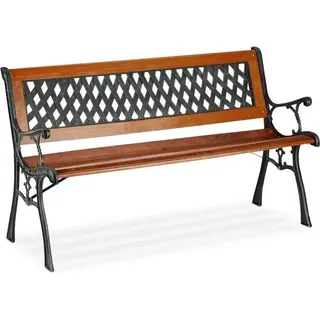 Gartenbank aus Holz und Gusseisen