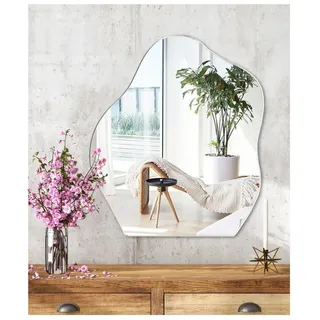 JMITHA Wandspiegel Asymmetrisch Spiegel Asymmetrisch Dekorative Wandspiegel Asymmetrischer Spiegel Spiegelfliesen Selbstklebend Badezimmerspiegel HD Glas Tischspiegel
