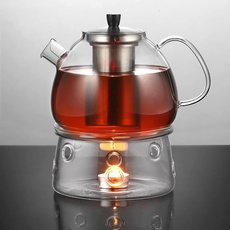 Ecooe 1500ml Teekanne mit Stövchen Teebereiter Glas und Teewärmer Teekanne Suit