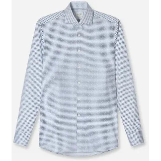 Olymp Langarmhemd »Level 5« Royal-Kentkragen, body fit, Businesshemd, fein gemustert, weiß,