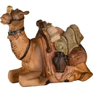 MaMeMi KRIPPENFIGUR Kamel, sitzend [Höhe 9 cm, handbemalt aus KUNSTHARZ] – Hochwertiges KRIPPENTIER & KRIPPENZUBEHÖR für ORIENTALISCHE WEIHNACHTSKRIPPEN