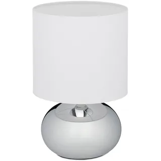 Relaxdays Tischlampe Silber/Weiß