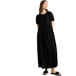 TOM TAILOR Denim Leinenkleid mit Ballonärmeln