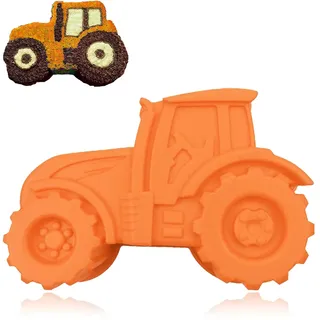 Traktor Backform Traktor Kuchenform Silikonform, Multifunktional, Wiederverwendbar, Zur Herstellung Von Kuchen, Brot, Schokolade, Dessert, Pudding (Orange)