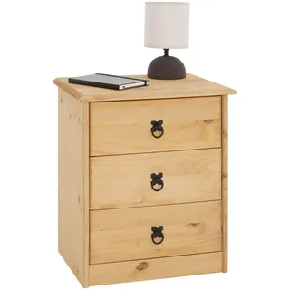 CARO-Möbel Nachtkommode Barrio , Naturfarben , Holz , Kiefer , Vintage , 47x57x37 cm , Schlafzimmer, Nachtkästchen