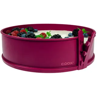 Coox Springform mit Glasboden ⌀ 26 cm in Dunkelrot, backen und direkt auf der Glasplatte servieren und schneiden, kein Umsetzen nötig