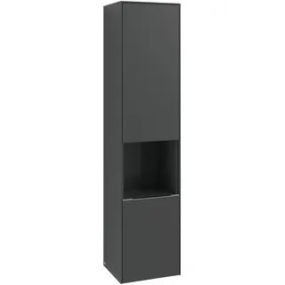 Villeroy & Boch Subway 3.0 Hochschrank, 1 offenes Fach und 2 Türen Anschlag rechts, 400x1710x362mm, C58900VE, Farbe: Front/Korpus: Brilliant White, Griff: Aluminium glänzend